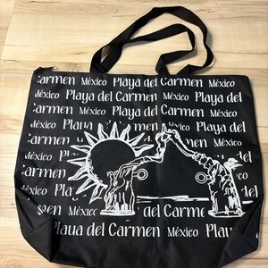 Playa del Carmen Black Tote Bag